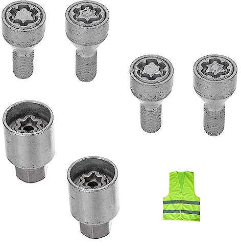 Compatible con Porsche Cayman, Panamera, Boxter 2° GENERAZIONE 2009-2017 Kit DE Tornillos DE Bloqueo DE Coche para Llantas DE Acero Tornillo HOMOLOGADO