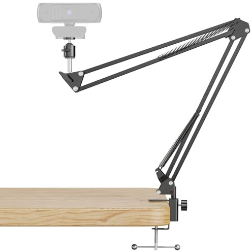 SENLOO Webcam Stand for Desk, 360 Degree Adjustable Camera Stand Mount with 1/4 Thread Webcam Mount Clamp with Ball Head