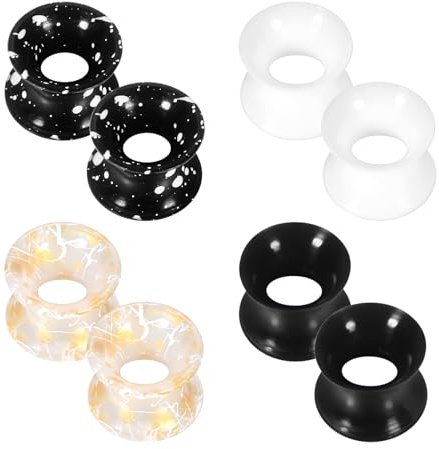 Xpircn 8mm 0G Silicone Ear Gauges Flexible Ear Tunnels Plugs Stretchers Expander Double Flared Flesh Ear Piercing Jewelry for Women Men