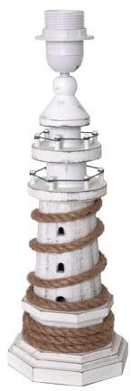 Grafelstein Lampenfuß LIGHTHOUSE weiß braun Tischlampe Leuchtturm Beach House E27