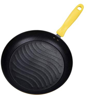 QTYQWC Pot, Frying Pan Frying Pan Flat Bottom Frying Pan Gas Stove Dedicated Yellow