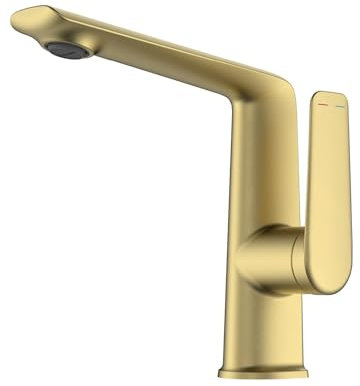 Robinet de salle de bains en laiton chromé à poignée, double commande chaude et froide, robinet de lavabo à double fonction(Gold,G9/16)