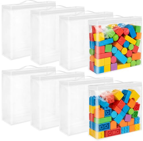 Darenyi 8 stycken transparent PVC leksak förvaringsväska, 32 x 30 x 8 cm