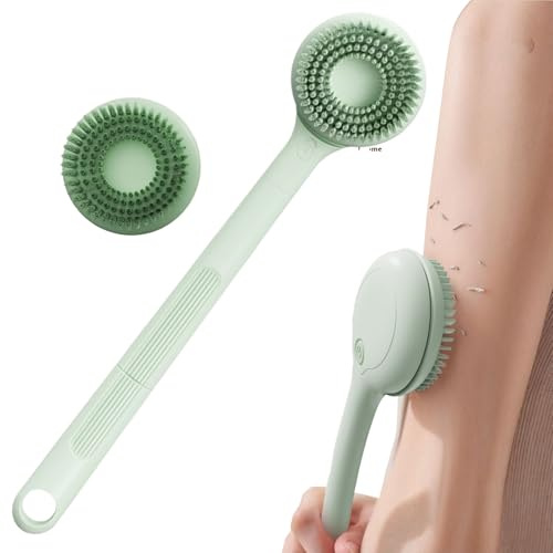 Brosse Électrique Pour Le Corps - Exfoliant pour Peau Rotatif à 2 Vitesses | Brosse de Douche pour le Dos Rechargeable avec Longue Manche | pour les Femmes Bain Massage Pieds Visage Lavage Tête Ventre