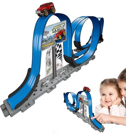 Nkmifeg Slotcar - Set da gioco pedagogico con veicoli robusti, per bambini, ragazze, feste di compleanno in classe, ricompense di Natale