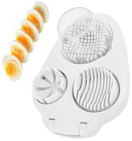 Cortadora De Huevos - Picadora De Acero Inoxidable, Herramienta De Corte De Alambre De 3 Vías, Cocina Multiusos Con Contenedor | Cortador de verduras duras y de frutas que favorece el corte fácil y me