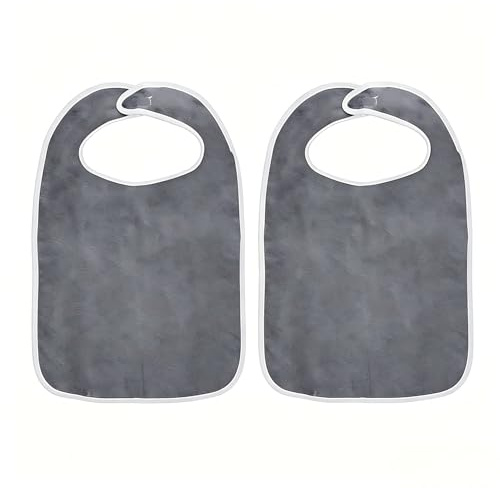 2 Bavoirs pour Adultes Réutilisables avec Fermeture Velcro, Grand Bavoir | Protection pratique au quotidien: Ce lot comprend 2 bavoirs pour adultes, spécialement conçus pour offrir un soutien optimal.