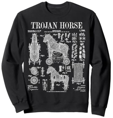 Archéologie Archéologue Cheval de Troie Drôle Vintage Brevet Sweatshirt