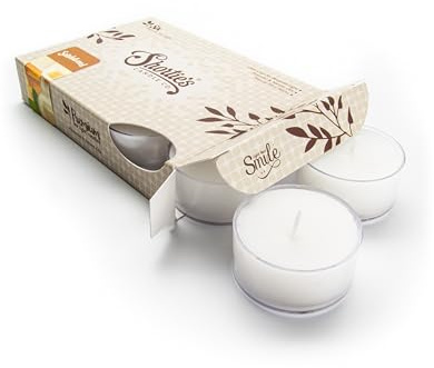 Pure Sandalwood Premium Tealight Candles - Highly Scented with Essential Oils - 6 White Tea Lights - Beautiful Candlelight - Made in the USA - Incense & Earth Collection
