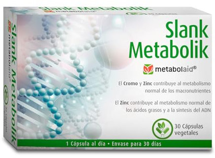 Espadiet Slank Metabolik Cápsulas – Metabolaid Zinc Gluconato Cromo B12 – Quemagrasa Potente Metabolismo Booster Mujer Hombre – Acelerador Craveless Termogénico Alta Absorción – 30 Caps