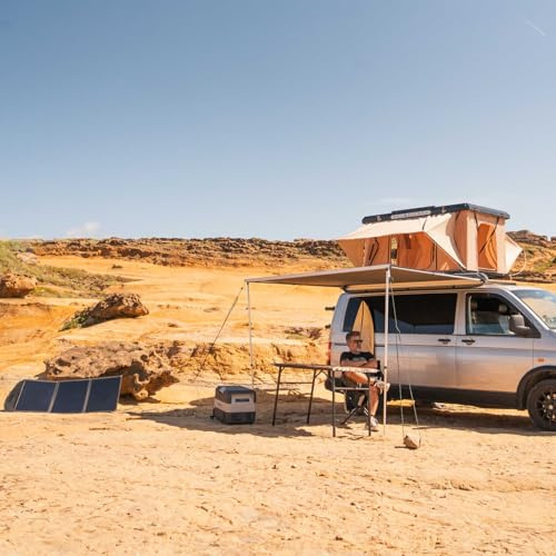 Prime Tech Hartschalen-Autodachzelt Utah L schwarz/beige - Aluminium-Leichtbau mit Automatiköffnung - 64 kg