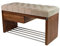 EMRA WOOD M-DEKO LPS-1 Sitzbank Schuhbank Chesterfield Gesteppt mit Schublade Bezug aus Beigem Velours Gestell aus Holz Nach Maß (Höhe 55cm Tiefe 40cm, 60)