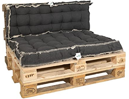MaxxGarden Palettenkissen Rückenpolster – 1x Unterkissen 120x80 cm - Bequeme Indoor & Outdoor Europaletten Polsterauflage - Palettenmöbel - Lounge Kissen Outdoor - Palettenkissen Wasserdicht