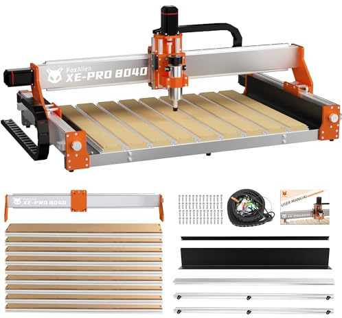 FoxAlien XE-PRO 8040 X-axis Extension Kit with Upgraded Hybrid Spoilboard Worktable, Compatible with XE-PRO CNC Router Machine
