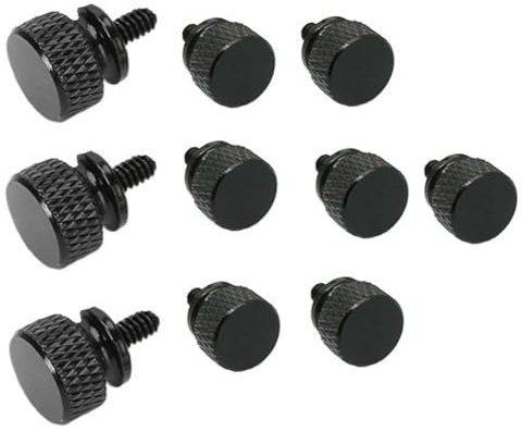 Ginobili 10Pcs/Lot UNC6-32 M3.5 Hand Screw Computer Case Screw Round Knurled Screws for GPU Holder PSU Computer Case Side Panel Screws PC Assemble WaterCooling Black
