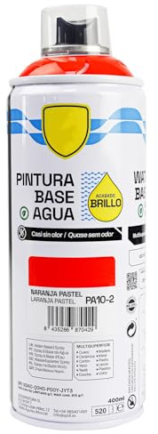 various - Pintura Spray Base Agua 400ml,Ecológica y Sin Olor,Para Muebles,Metal,Plástico y Madera,Colores Duraderos,Cobertura Uniforme - Naranja Pastel,1 unidad