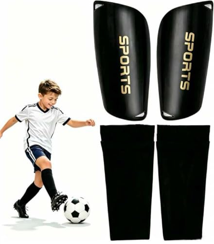 LIUYIDM 4 stycken benskydd fotboll 10 x 18 cm med ankelskydd