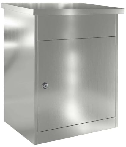 vidaXL Caja de Entrega de Paquetes Negro 44 x 35 x 59 cm, Buzón de Jardín y Terraza, Diseño Moderno, Materiales Resistente, Solución para Paquetes Seguros