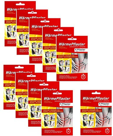 ka 10x Wärmepflaster selbstklebend 13x9,5cm 8 Stunden Wärme Thermo Kissen Pflaster