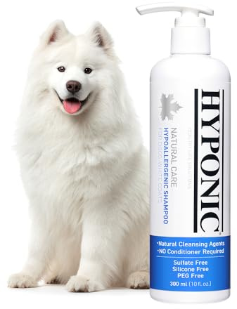 HYPONIC Hypoallergenes Erstklassige Hundeshampoo – Desodorierend, Gut Riechend, Empfindliche Haut, Entwirrendes Baumwollblüte Rosa ((aufhellend, 10,1 oz))