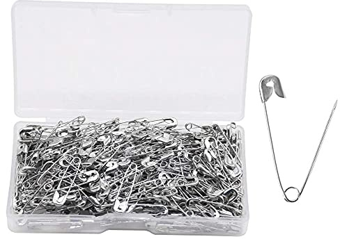 YOFASEN 300 Pieces Safety Pins - Large and Small Safety Pins Nickel Plated Pin - for Clothing Art Craft Sewing Jewelry Making Home Office Use, Silver, 22mm