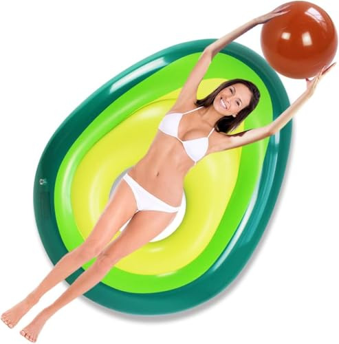 Avocado Pool Floast for adult, pool lounger float,pool float chair, This combination of a float and a ball makes bathing in the sun a great pleasure(Avocado 160x125x35cm)1