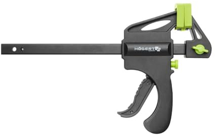 Högert Technik | Morsetto a sgancio rapido potente per il serraggio professionale di pezzi con una sola mano/morsetto con una sola mano 300 x 63 mm – HT3B937