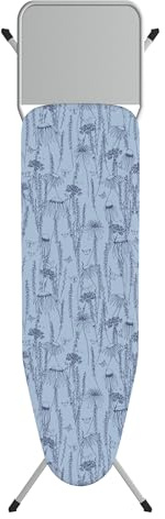 Rörets Bügeltisch Smilla Chrome – für Dampfstation – wärmereflektierender Bezug mit 5 Funktionsschichten – arretierbares Gestell – stabile Stahlrohre – Bügelfläche 38x120 cm