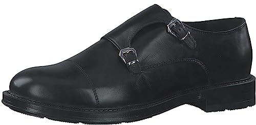 MARCO TOZZI by Guido Maria Kretschmer Men's Double Monkstraps Leather Suit Shoes with Buckles, black, 9 Men
