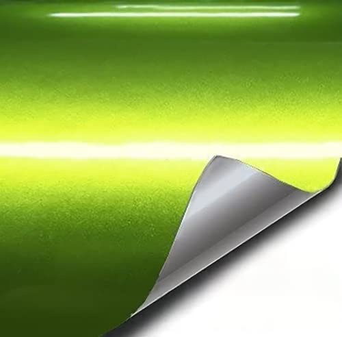VViViD XPO Gloss Metallic Viper Lime Green Vinyl Car Wrap Film DIY Easy to Install No-Mess (1.5ft x 5ft)