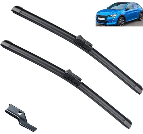 Balais d'essuie-glace avant compatible avec Peugeot 208 P21 MK2 2019-2023 Brosses de vitres de pare-brise 24''+16''