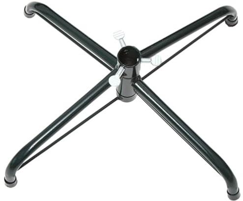KFZR Soporte para árbol de Navidad, base plegable de metal, color verde (longitud de la parte inferior: 60 cm, diámetro del agujero central: 3,2 cm)