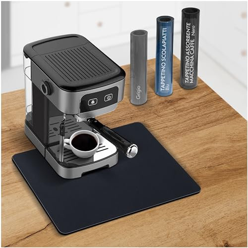 Creative Corner Tappetino Macchina Caffe 30x40 Nero, Tappetino Scolapiatti Assorbente Cucina, Tappeto Macchina Caffe