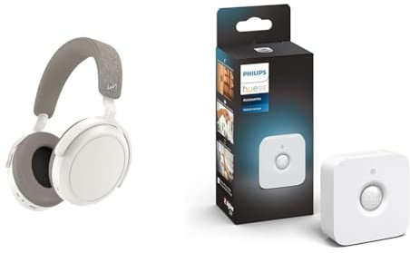 Sennheiser MOMENTUM 4 Wireless Kopfhörer mit Bluetooth - mit adaptiver Geräuschunterdrückung für kristallklare Anrufe - 60 Stunden Akkulaufzeit - anpassbarer Klang & Philips Hue Bewegungsmelder Indoor