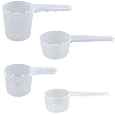 GroveEss 4 PCS Plastic Measuring Spoons-Protein Powder Scoop 50g 35g 25g 20g Measure Scoop Set Durable Coffee Spices Scale Cups Kitchen Measurement Tools for Milk Powder Cereal Powder Flour Dose