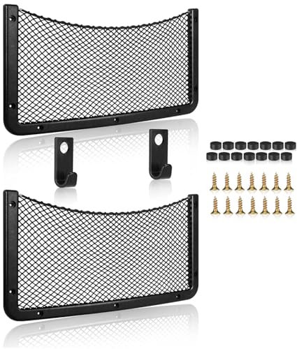 EINESIN Storage Nets for Campervans, Elastic Trunk Storage Bag with Plastic frame,Van Motorhome Caravan Boat Car Storage Solutions Accessories for Storing Phone/Water Bottle