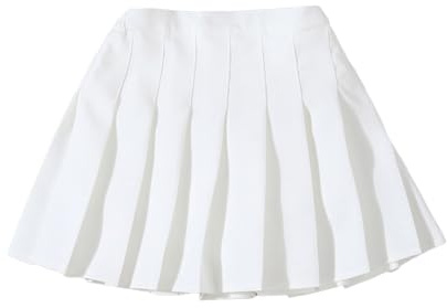 Falda de moda de verano para niñas, cintura de tenis, falda delgada plisada, falda casual de cintura alta, mini falda, falda de moda de cintura alta, Blanco, 3-4 años