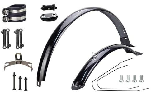 QUXVUIS Fahrrad Schutzblechset, wasserdicht, einfache Montage, für Vorder, Hinter und V förmige Fahrräder, 27,5 x 2,125 Zoll, wasserdicht gegen Spritzwasser und Staub, Schwarz, 27.5 Zoll