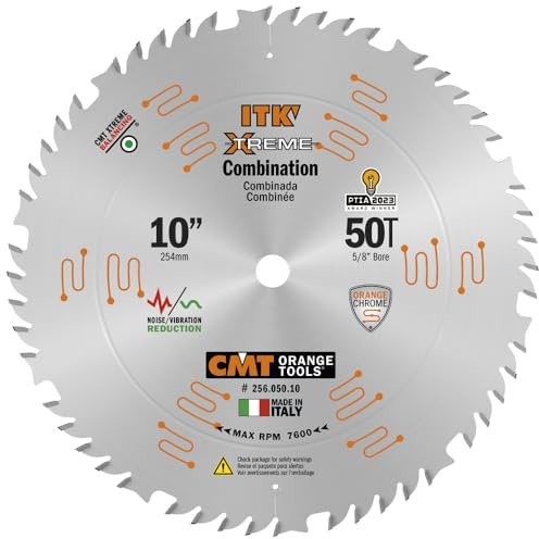 CMT 256.050.10 ITK Xtreme Industrial Combination Saw Blade, 10-Inch x 50 Teeth 4 ATB + 1 Flat Grind with 5/8-Inch Bore
