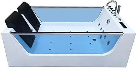 HOME DELUXE - vasca idromassaggio - ATLANTIC XL - dimensioni: 180 x 120 x 60 cm - incl. riscaldamento, funzione massaggio e completo. Accessori I vasca per 2 persone, piscina coperta
