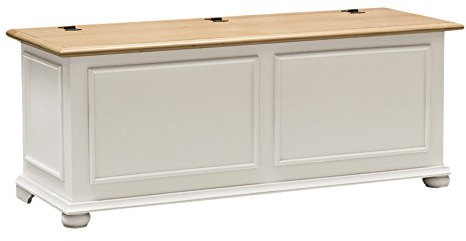 Pieffe Mobili Cipolla Cassapanca Baule, Legno, Bianco, 120 x 42 x 50 cm