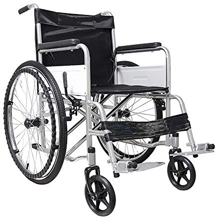 Sedia a Rotelle Pieghevole Leggera ad Autospinta, Carrozzina per Disabili ed Anziani con Braccioli e Poggiapiedi Estraibili, Cintura di Sicurezza, 85 x 69 x 91 cm, Nero