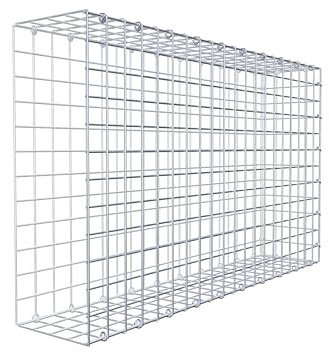 GABIONA Gabione à étendre (L x H x P cm: 100 × 60 × 20) – Panier à pierres en fil de 4 mm, fermeture à anneau en C avec pince offerte – pour extension en longueur, sans grille frontale – Mur de gabion