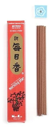 Rökelsepinnar NipponKodo Morning Star Incensesticks rökkoppar från Japan naturliga ämnen (Myrra)