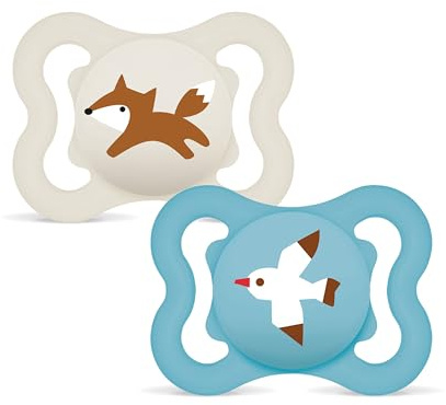 MAM Ciuccio con scudo ventilato, 2-6 mesi, con tettarella simmetrica, piatta, extra sottile e flessibile, in silicone, facile accettazione, con scatola autosterilizzante, MAM Supreme, blu opaco,