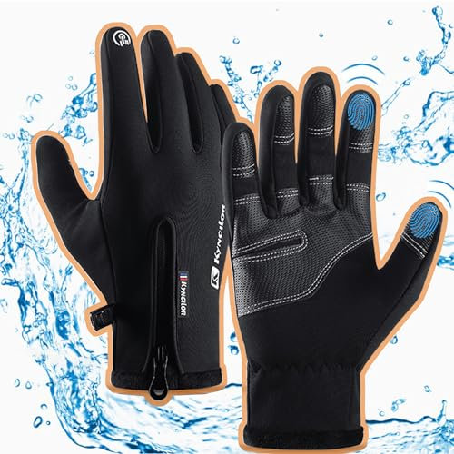 SUQ wasserdichte und warme Sport-, Anti-Rutsch-Touchscreen-Handschuhe für den Winterlauf, warme Handschuhe für Männer, Laufhandschuhe für Frauen, geeignet für Sport, Wandern, Radfahren,