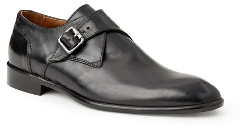 Bruno Magli - Men's Solero Monk-Strap Loafer, Italian Hand-Buffed Leather Shoes (Black, 11.5 M)
