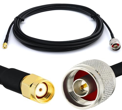 RP-SMA 6m Rallonge Antenne WiFi Cable Coaxial RPSMA Mâle à N Male Câble Extension Faible Perte RG58 50 Ohm pour Routeur WiFi Caméra IP Carte Réseau sans Fil Mini PC PCIE