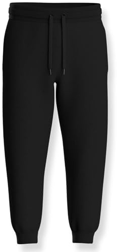 Pierre Calvini Kids Fleece Jogging Bottoms - Black Joggers Boys Girls - Soft Elasticated Cuff & Waistband for Comfort Fit - Casual, Sports PE Girls Boys Joggers - Tracksuit Sweatpants - Ages 11-12