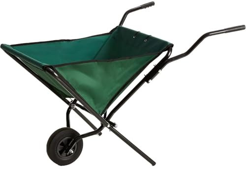Garden Gear Folding Wheelbarrow – Space-Saving, 30kg Capacity, Puncture-Proof Tyre, Durable Steel Frame & Weatherproof Lining